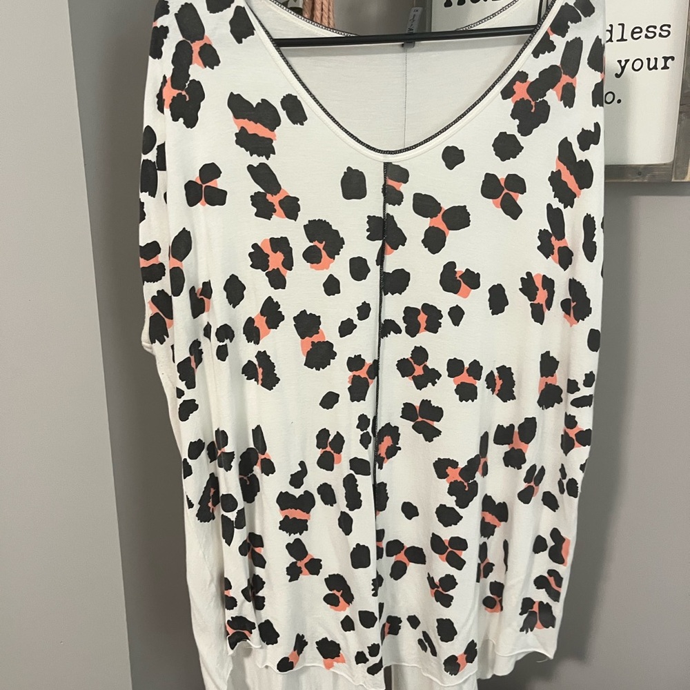 Women's Leopard Print Top 2X